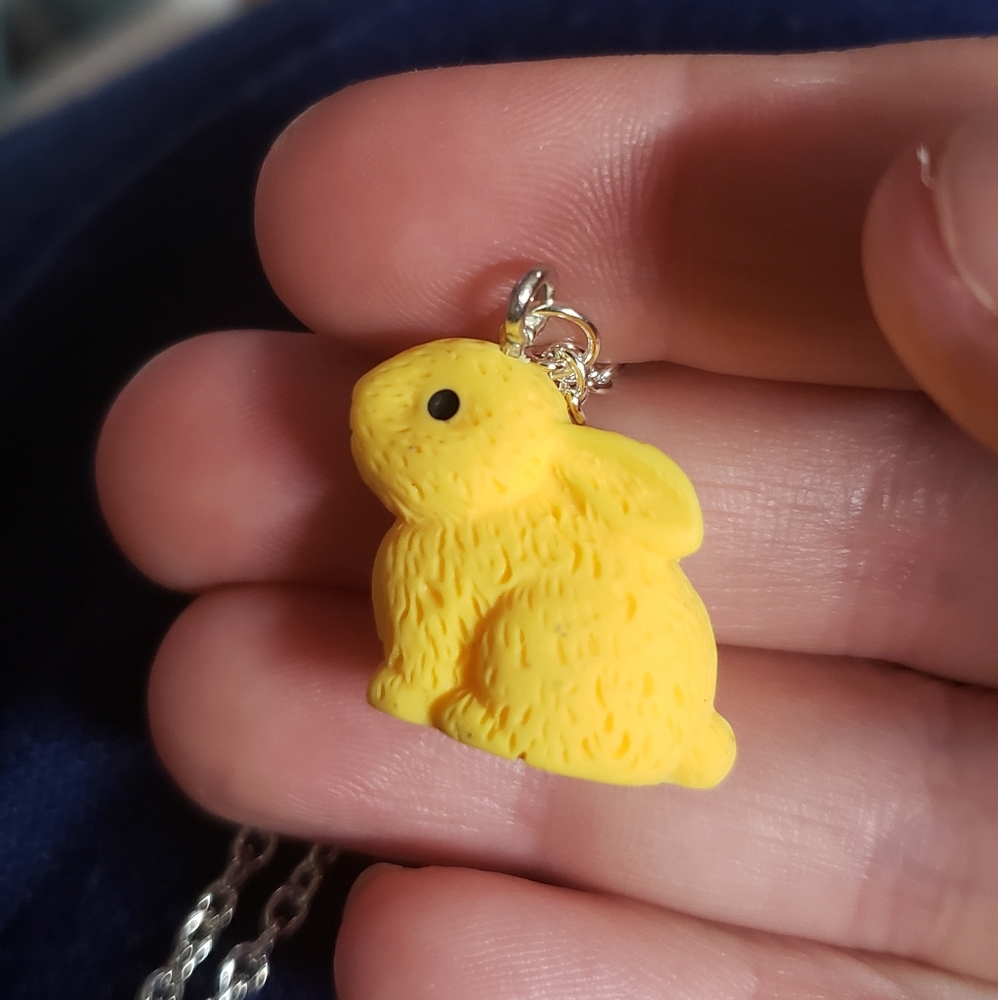Small Yellow Bunny Rabbit Necklace